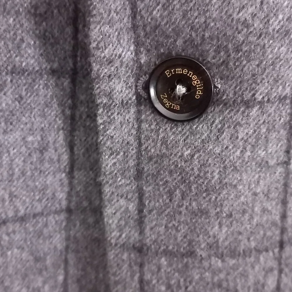 ERMENEGILDO ZEGNA thin wool grey windowpane check suit jacket blazer - Picture 9 of 16